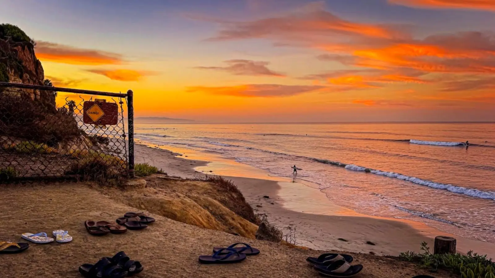 Sunset over the beach in North County San Diego