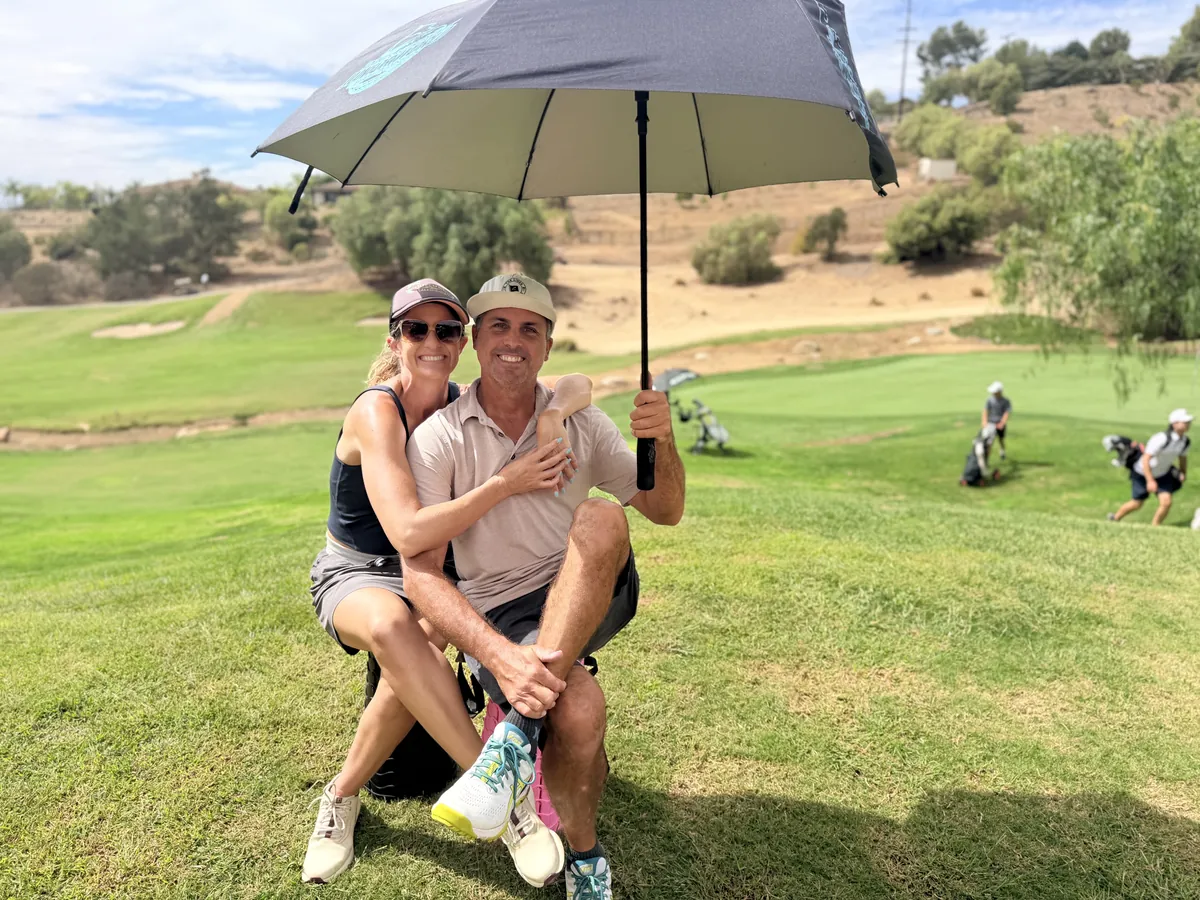 Karen Pietsch and her husband on a North County San Diego golf course