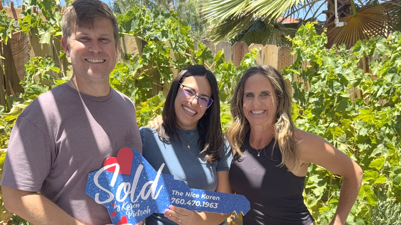 Karen Pietsch celebrating a just-sold Murrieta home with her clients